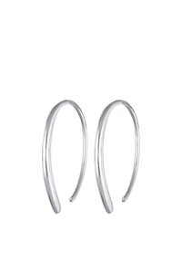 Pendientes de aro de plata con un acabado liso y pulido. Presentan un diseño minimalista, con un grosor variable y una forma circular.