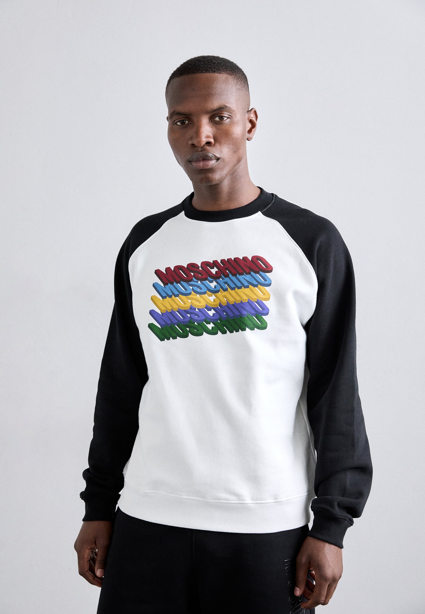 MOSCHINO FELPA Sweatshirt fantasia bianco/white