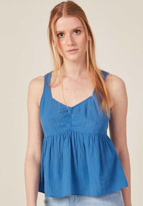 MIT BREITEN TRÄGERN - Bluse - bleu marine