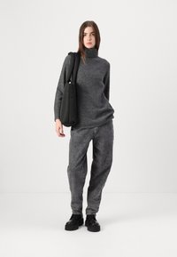 JDY JDYFINE LONG PULLOVER - Strikkegenser - dark grey