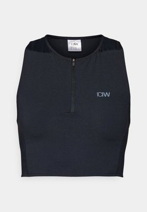 ICANIWILL MIRAGE CROPPED ZIP TANK TOP - Débardeur - black