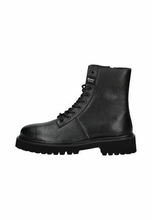 Schnürstiefelette - black blk