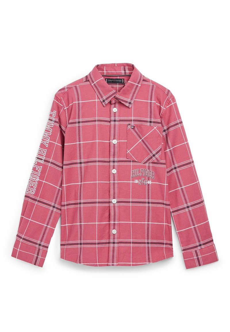 Tommy Hilfiger STRETCH OXFORD  CHECK - Camisa - bing cherry