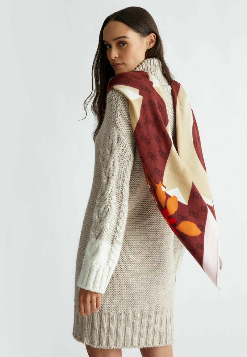 LIU JO FLORAL WITH LOGO - Sjaal - burgundy