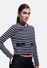 Koton STRIPED - Strickjacke - dark blue