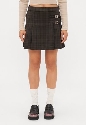 VMHENNESY SHORT SKIRT  - A-lõikeline seelik - chocolate torte/black/gold-coloured