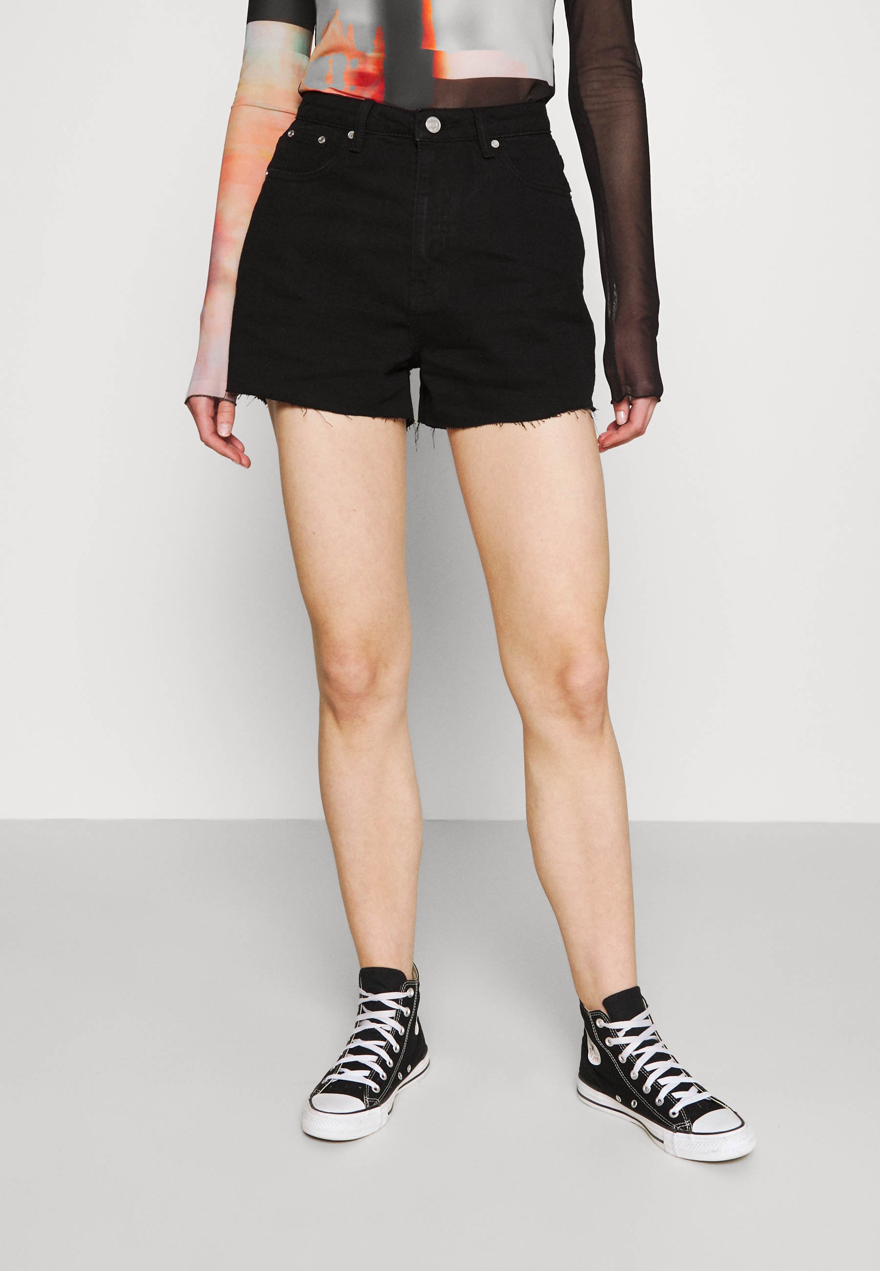 Missguided RIOT RAW HEM MOM - Denim 