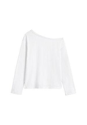 PULL&BEAR, ASYMMETRIC OVERSIZE T-SHIRT - T-SHIRT - T-shirt à manches longues - white