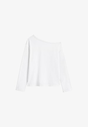 PULL&BEAR, ASYMMETRIC OVERSIZE T-SHIRT - T-SHIRT - T-shirt à manches longues - white