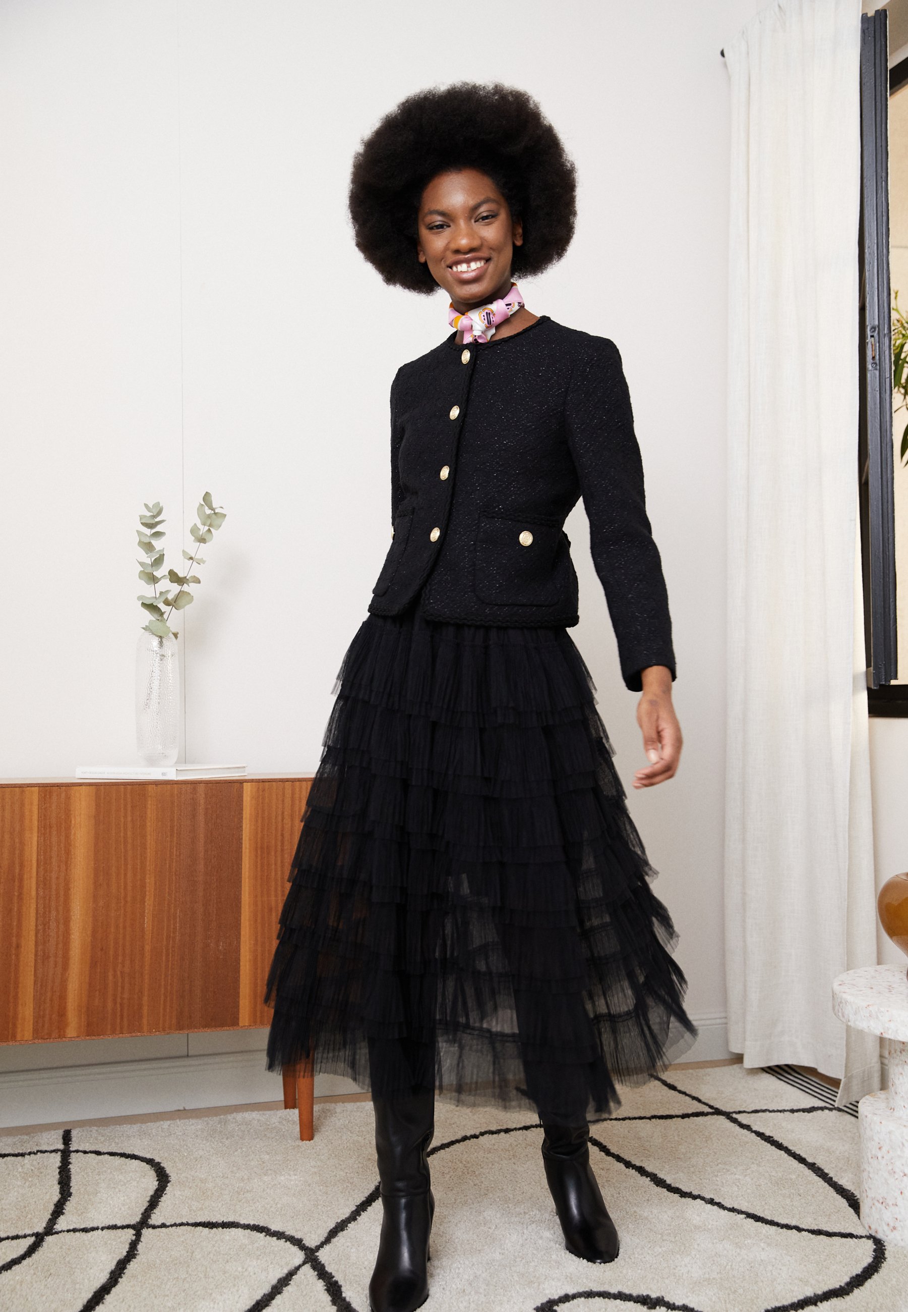 maje Pleated skirt - noir/black - Zalando 