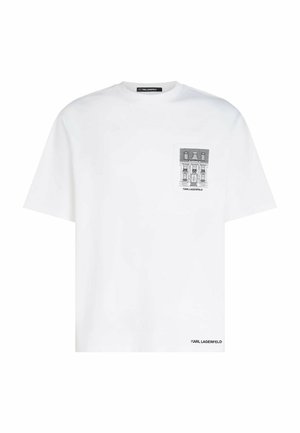KARL LAGERFELD, KARL LAGERFELD T-SHIRT RUE ST-GUILLAUME SKETCHES POCKET - Trükipildiga T-särk - white