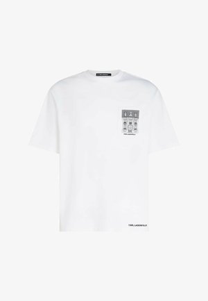 KARL LAGERFELD, KARL LAGERFELD T-SHIRT RUE ST-GUILLAUME SKETCHES POCKET - Trükipildiga T-särk - white