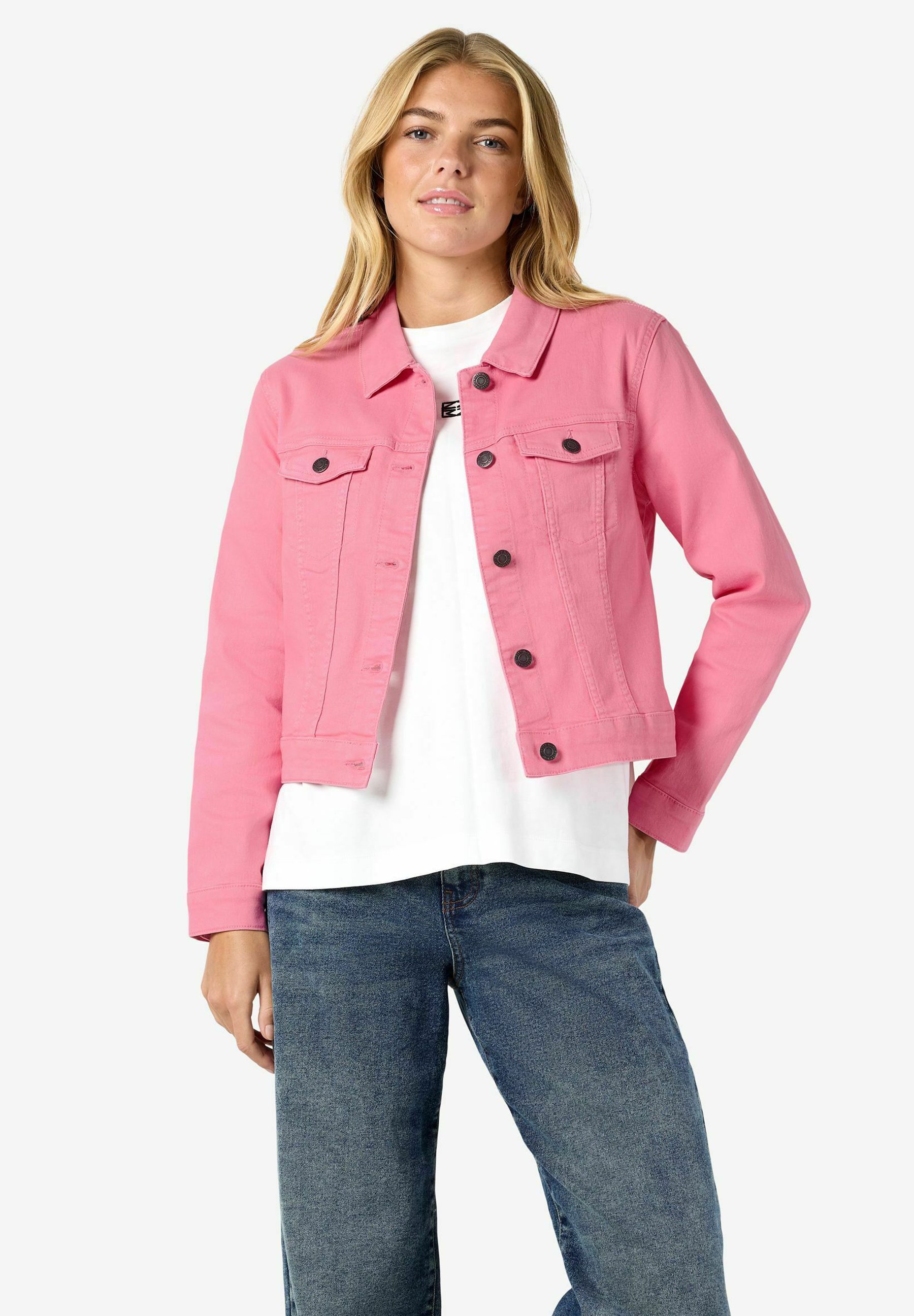 Noisy May Denim jacket - begonia pink/mottled light pink - Zalando
