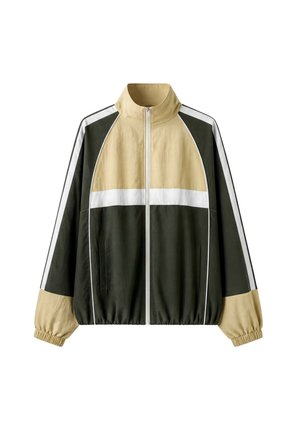 Stradivarius, REGULAR-FIT COLOURBLOCK WINDBREAKER - Veste mi-saison - khaki