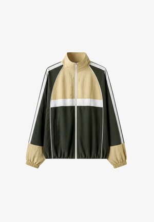 Stradivarius, REGULAR-FIT COLOURBLOCK WINDBREAKER - Veste mi-saison - khaki