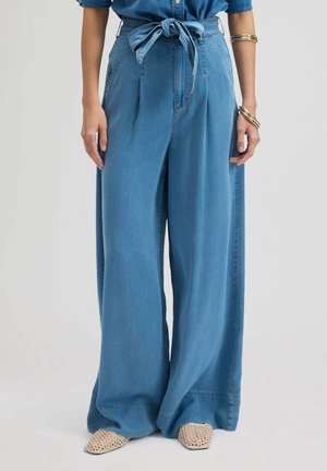 PLEATED - Wide Leg - blau