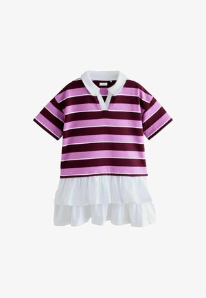 Next, REGULAR FIT - SHORT SLEEVE RUGBY DRESS - Dzsörzéruha - burgundy stripe