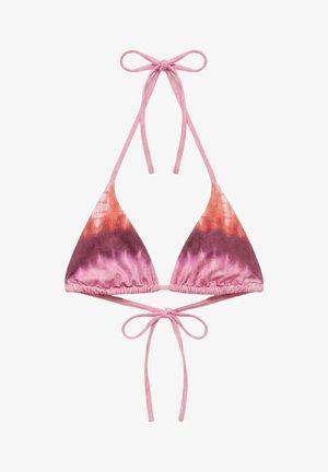 PULL&BEAR, TRIANGLE TIE-DYE - BIKINI TOP - Haut de bikini - pink