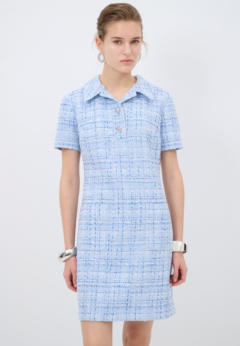 adL - WITH POCKET - Jumper dress - plaid blue, Enlarge