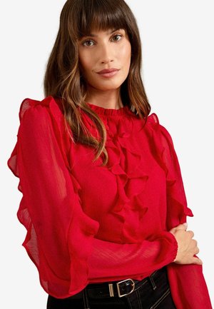 Love & Roses REGULAR FIT - RUFFLE LONG SLEEVE - Bluse - red