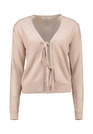 MIT BINDEBÄNDERN - Strickjacke - beige