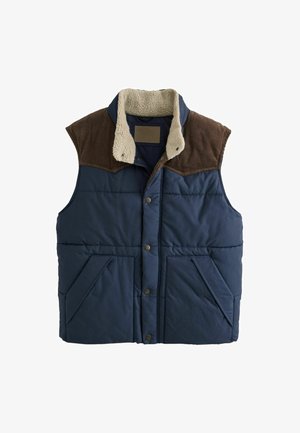 Next, PUFFER QUILTED WESTERN STYLE GILET - Vesta - navy