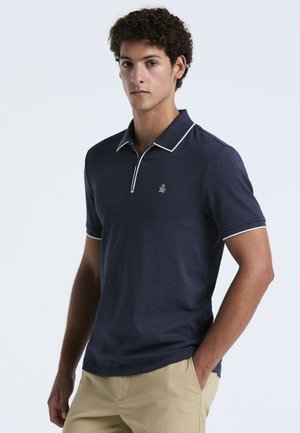 INTERLOCK 1/4 ZIP TIPPED SHORT SLEEVE - Poloshirt - dark sapphire heather