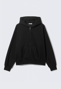LOOSE ZIP HOODIE - Sweater met rits - black