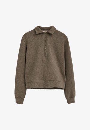Polo Club, POLOSHIRT WOMAN ARI POLO LONG SLEEVE REGULAR FIT - Camiseta de manga larga - taupe