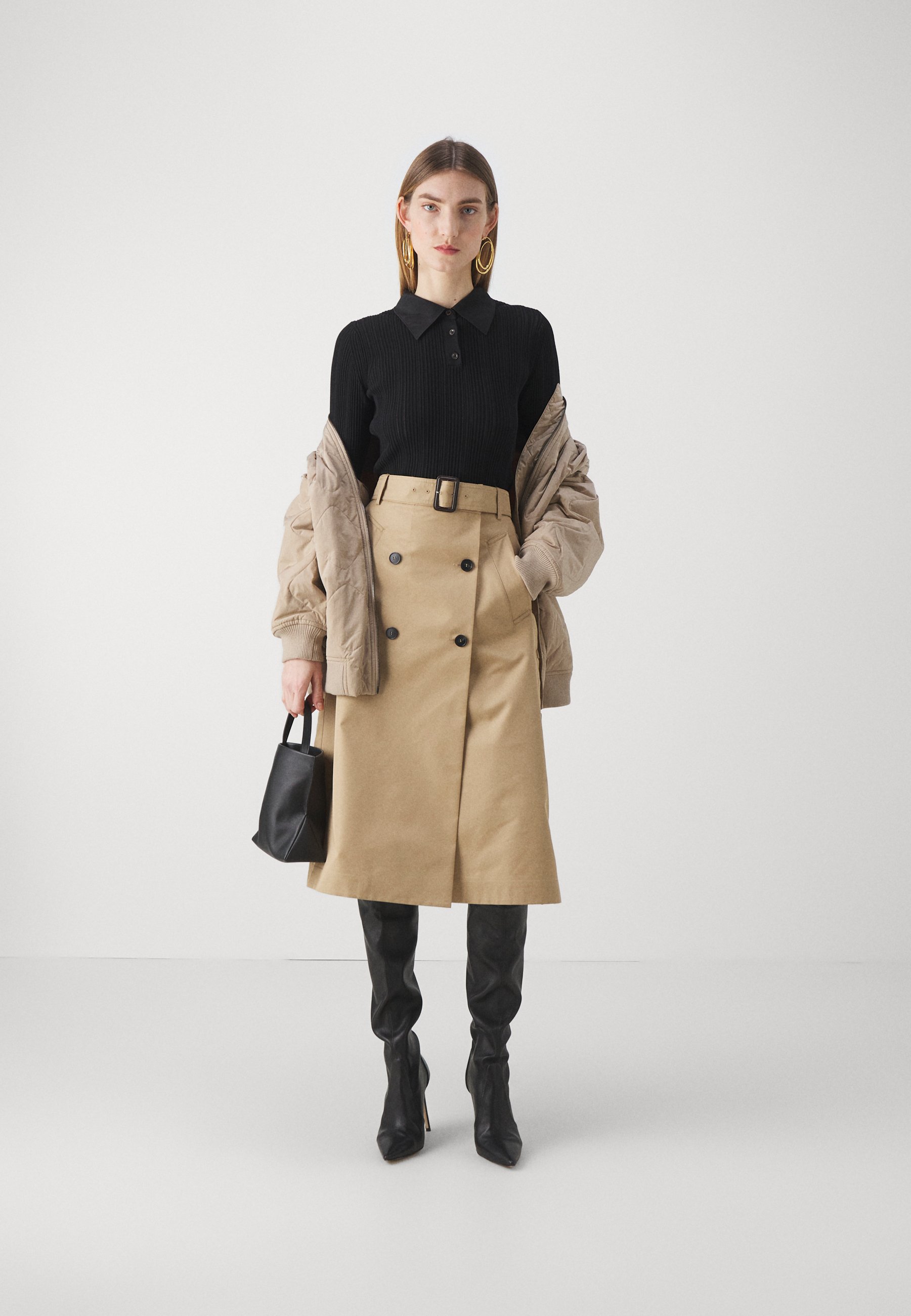 WEEKEND MaxMara NEBBIA - A-line skirt - beige - Zalando.co.uk