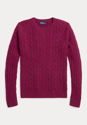 CABLE KNIT WOOL CASHMERE JUMPER - Džemper - plum heather