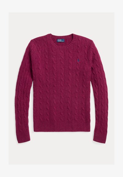 Polo Ralph Lauren CABLE KNIT WOOL CASHMERE JUMPER - Πουλόβερ - plum heather