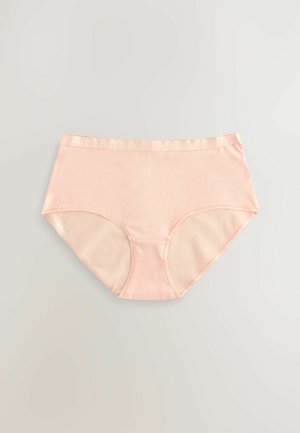 Chiloti din bumbac roz deschis cu o textură netedă și un brâu elastic care prezintă un detaliu subtil al logo-ului. Design cu acoperire totală.