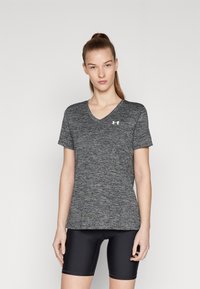 Under Armour TECH - TWIST - Sports T-shirt - black/white