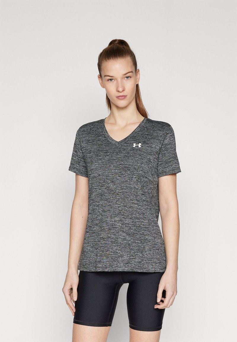 Under Armour TECH - TWIST - Sports T-shirt - black/white