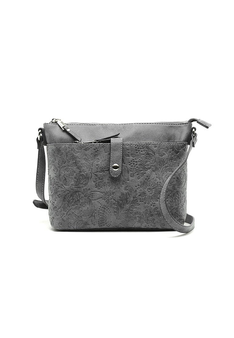 Sac à Main NAF NAF Vernis Gris Foncé Bandoulière - Imperméable, Nombreuses Poches, Neuf