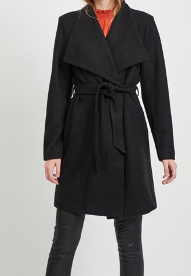 VILA Cappotto classico - black