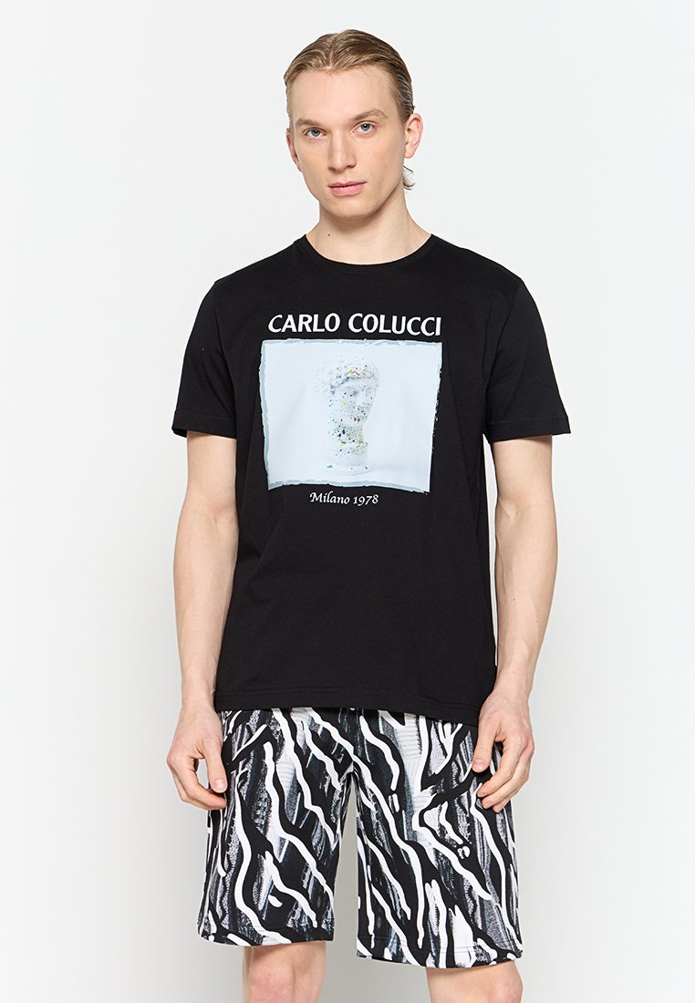 carlo colucci T-shirt print zwart