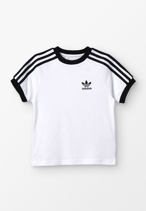 3 STRIPES TEE - Camiseta estampada - white/black