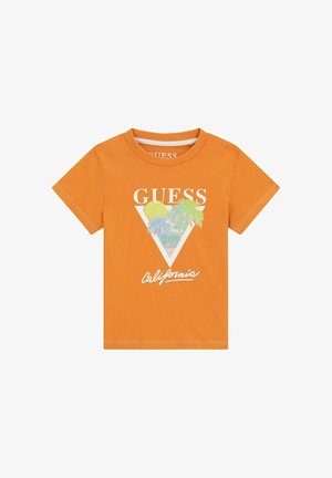 Guess, SS T-SHIRT UNISEX - T-shirt con stampa - ember sunset