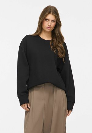 VILA, LONG SLEEVED SWEATSHIRT VIVERA ROUND NECK - Sweatshirt - black