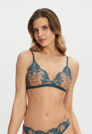 FATALE - Triangle bra - beige petrol bg pt