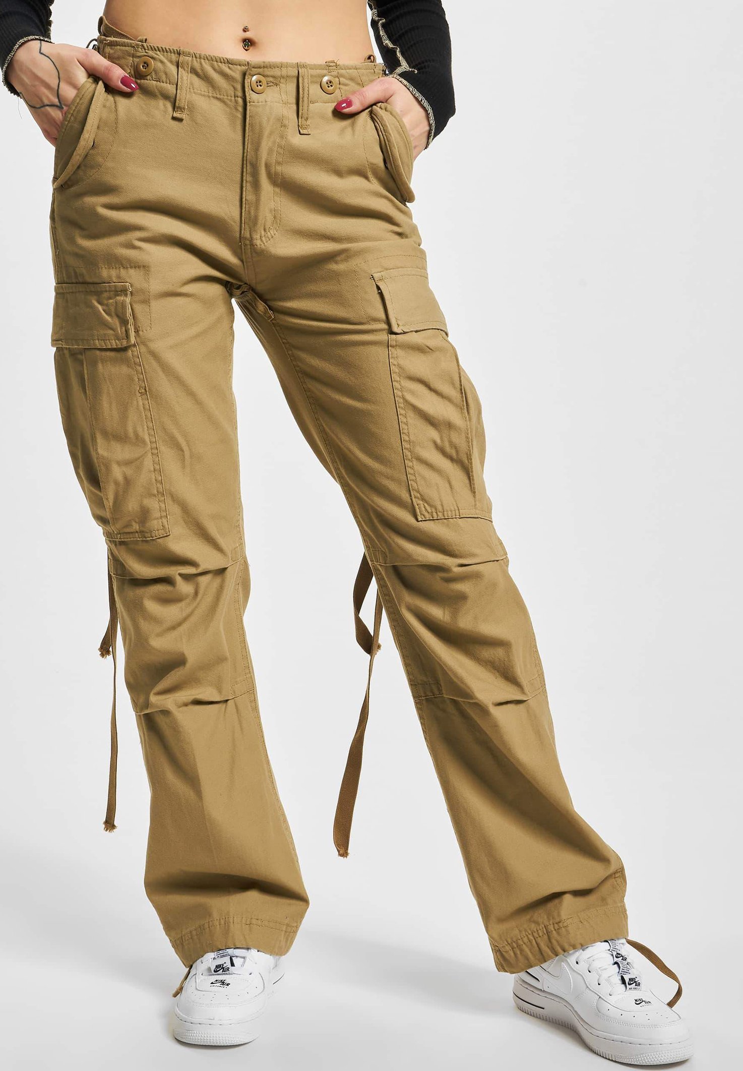 Pantaloncini Cargo Donna Vcansion – Cotone Elastico Vita Alta Con Coulisse – Multitasche, Vestibilità Ampia