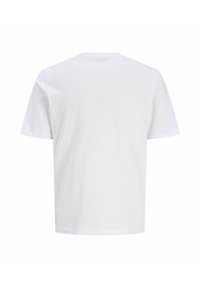 Balta trumpų rankovių marškinėlių su apvalia iškirpte, standartinio kirpimo, pagamintų iš medvilnės audinio, turinčių vientisą tekstūrą ir be matomų raštų.