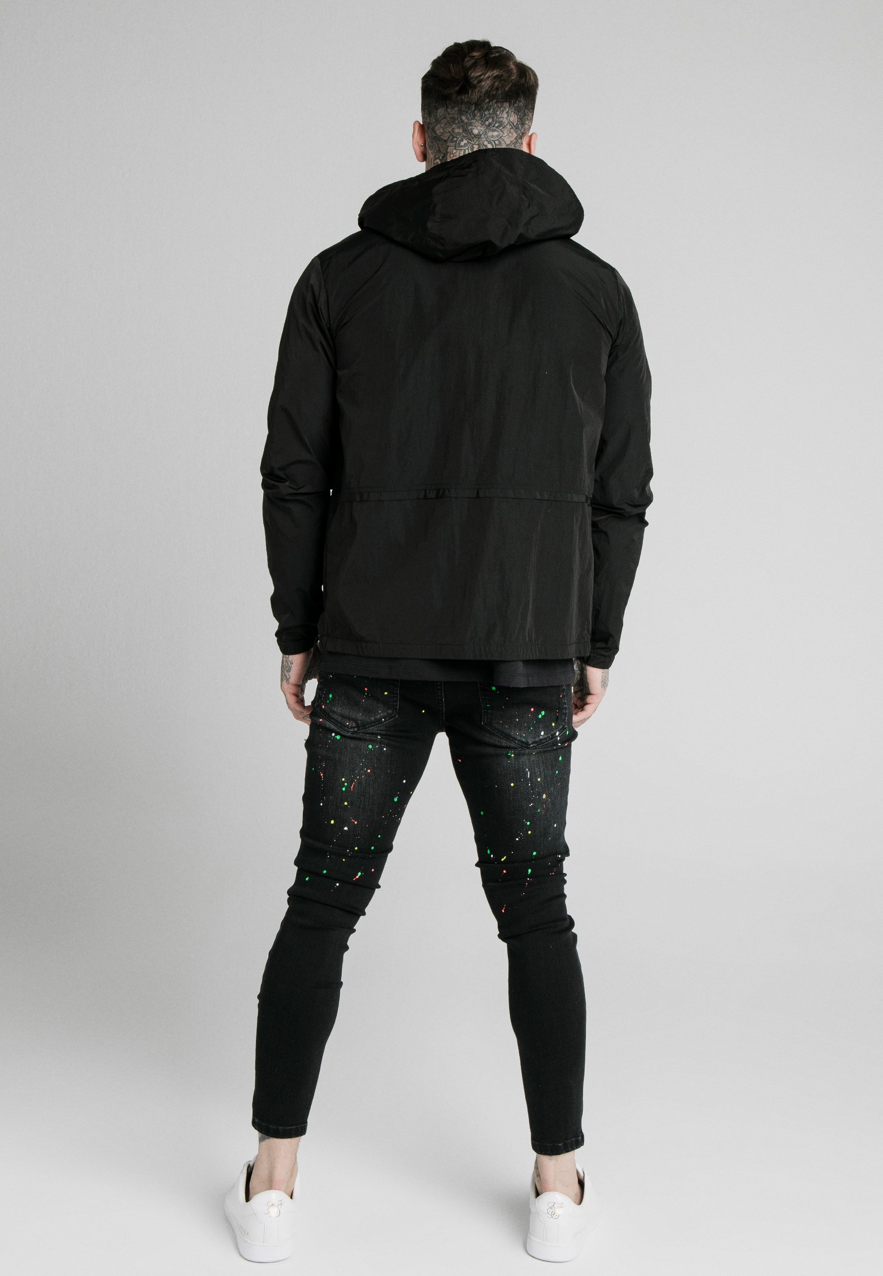 gray windbreaker jacket