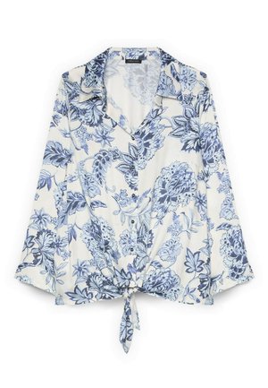 Fiorella Rubino, CAMICIA STAMPA FLOREALE CON NODO - Camicia - blu
