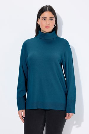 Ulla Popken, ROLLKRAGEN BÜNDCHEN - Strickpullover - blue green
