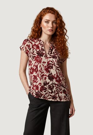 I AM, BLUSA VISCOSA FLOREALE 25660 - Camicetta - bordeaux