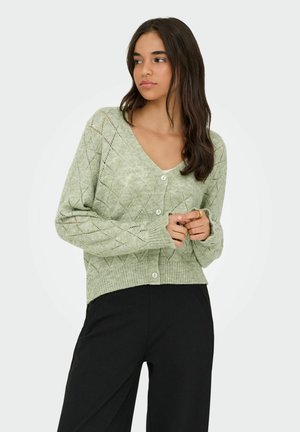 JDYLETTY V NECK - Strickjacke - seagrass