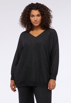 SCOLLO A V - Maglione - nero